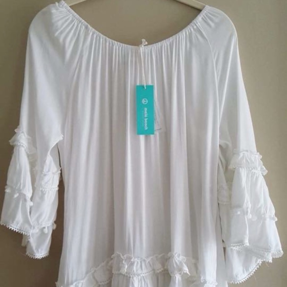 white boho blouse